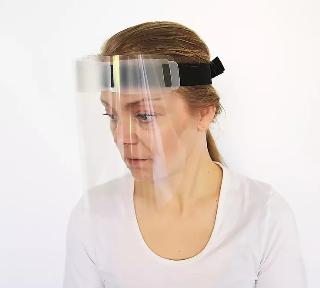 Innovativt kompakt ansigts visir, viraShade m-frame, med elastisk pandebånd