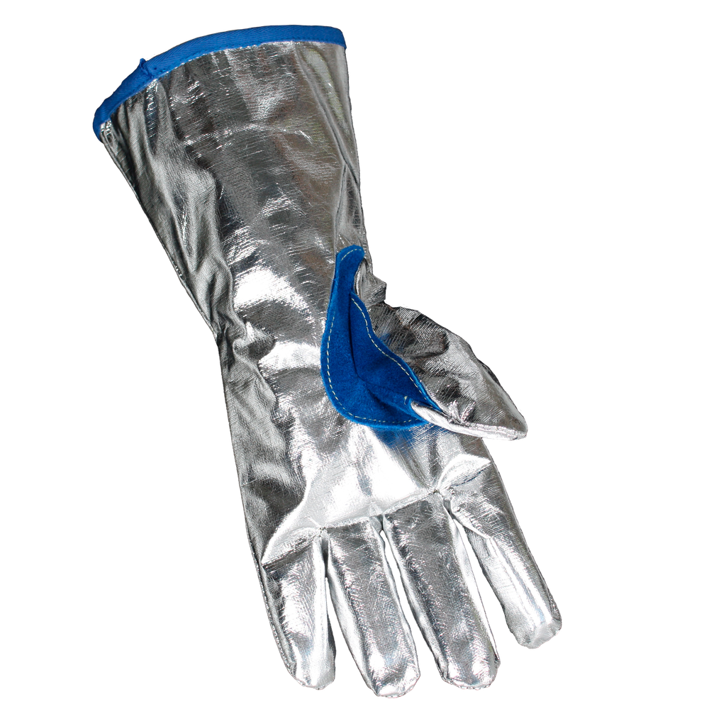 Venstre eller højre 5-fingret handske mod strålevarme i VARMEX Alu, foret med ét lag VARMEX højisolerende V39-filt i underhånd og overhånd, 13V1539-175 (1 Stk.)