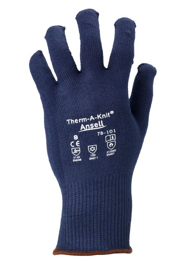 Let, elastisk termisk beskyttelseshandske, god som inderhandske, Ansell Therm-A-Knit® 78-101