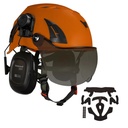 Hjelm kit 4 - BIGBEN UltraLite sikkerhedshjelm med Honeywell høreværn og mørk hjelmbrille / kort visir + ' ' + 43940