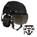 Hjelm kit 4 - BIGBEN UltraLite sikkerhedshjelm med Honeywell høreværn og mørk hjelmbrille / kort visir + ' ' + 43942