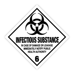 [17-J-132265] Infectious substance kl. 6 fareseddel - 250 stk rulle - 100 x 100 mm