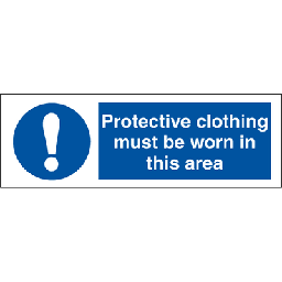 Protective clothing must be 100 x 300 mm