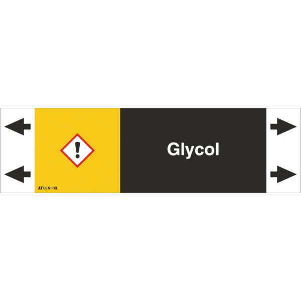 DENFOIL Rørmærker - Glycol (english) ISO 20560-1, flere varianter