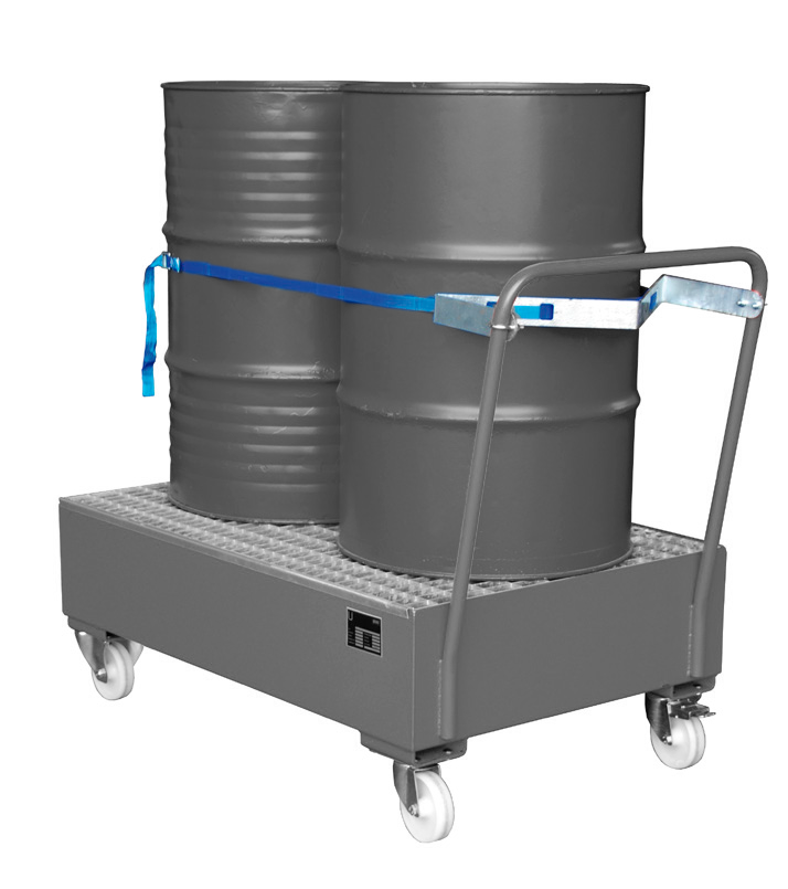 Spændebånd til sikring af 1 x 60 liter tromle på drykbakkevogn