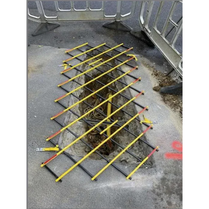 Oxford Trench, udfoldeligt gitter gulv til sikring mod fald i arbejdshuller m.m. Trench-Protect 200x120 cm