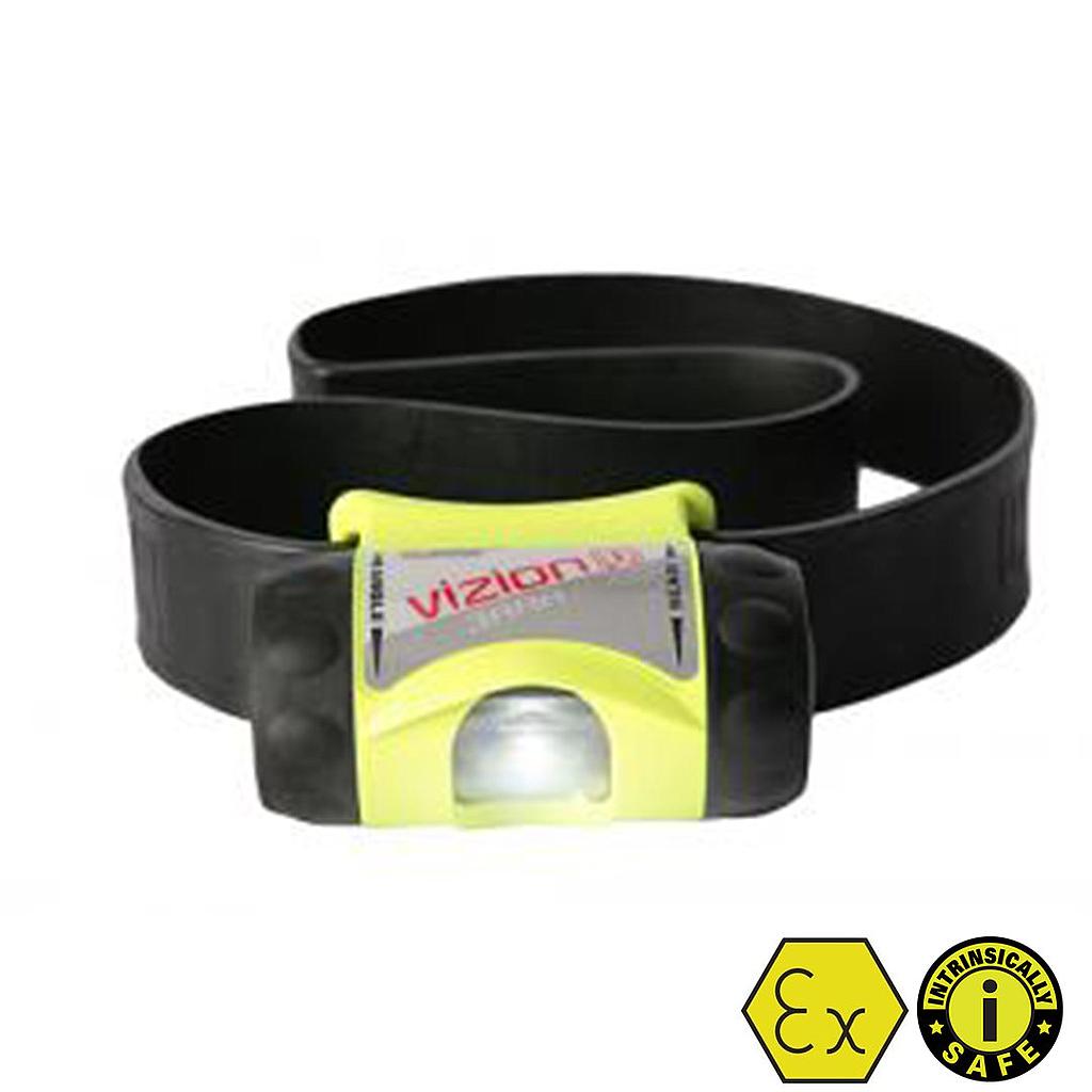 3AAA VIZION I, sort, med gummi sort bånd, med batterier, ATEX.