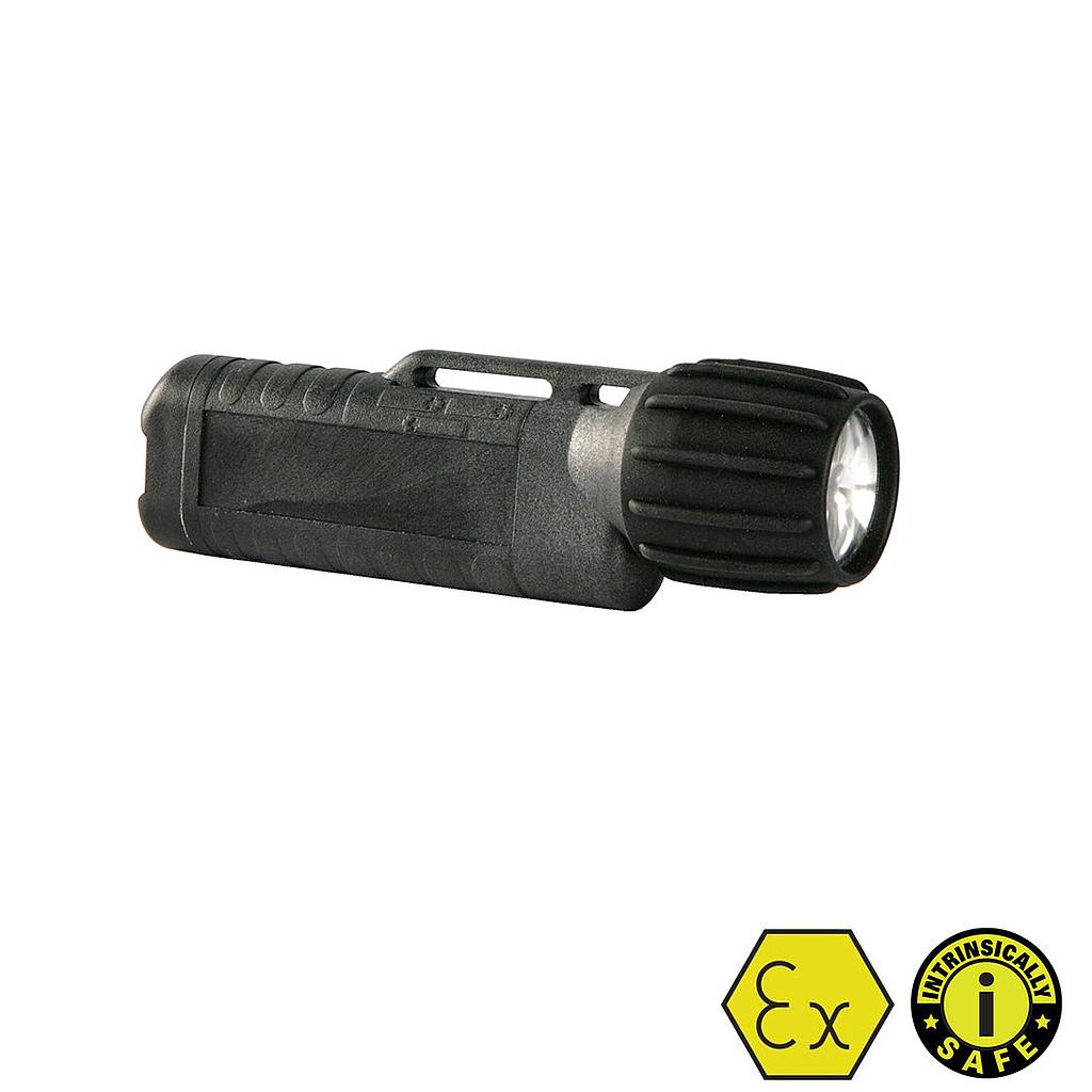 3AA eLED CPO-ET 12PT lommelygte, high low, knap i enden, Graphite, med batterier, ATEX.