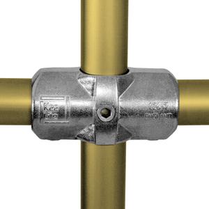 2-vejs kryds - fitting L26 - 33,7 mm (L26-6), Kee lite alu rørfitting.