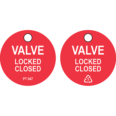 Valve Locked CLOSED tag