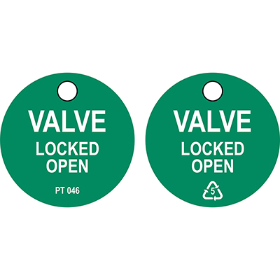 Valve Locked OPEN tag