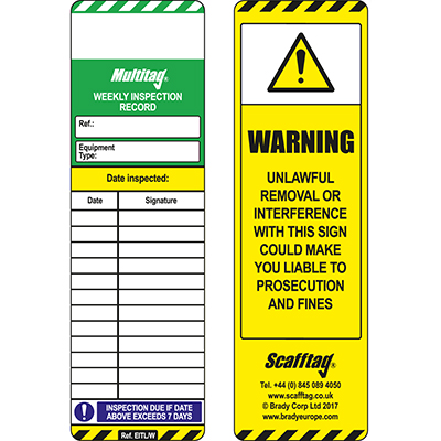 Weekly Inspection-tag Inserts