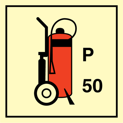 Wheeled fire extinguisher 150 x 150 mm