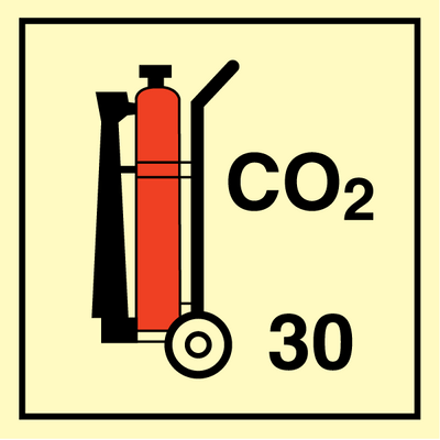 Wheeled fire extinguisher 150 x 150 mm