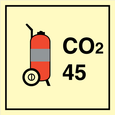 Wheeled fire extinguisher CO2 - 45 150 x 150 mm