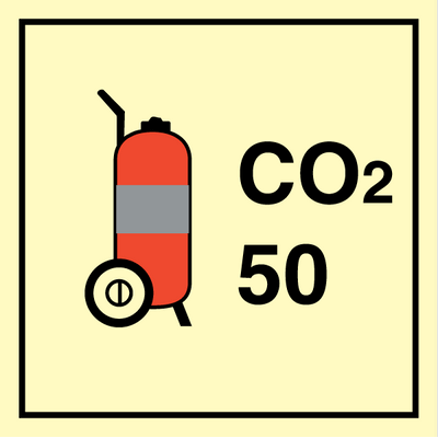 Wheeled fire extinguisher CO2 - 50 150 x 150 mm