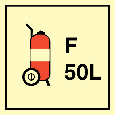 Wheeled fire extinguisher F 50 L 150 x 150 mm