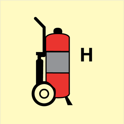 Wheeled fire extinguisher H 150 x 150 mm