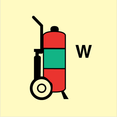 Wheeled fire extinguisher H 150 x 150 mm