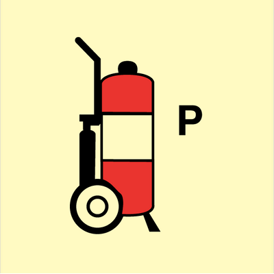 Wheeled fire extinguisher P 150 x 150 mm
