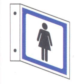 Kvinde, piktogram, skilt i alu, L-profil