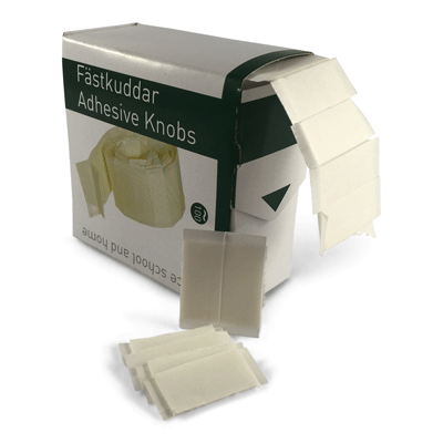 100 stk. Dobbeltklæbende puder - 12 x 25 mm.