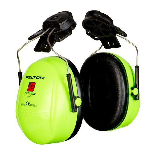 3M PELTOR Optime II Høreværn hjelmmontering, H520P3E-467-GB - 3M PELTOR Optime II høreværn, 30 dB, Hi-Viz, Hjelmmonteret, H520P3E-467-GB.