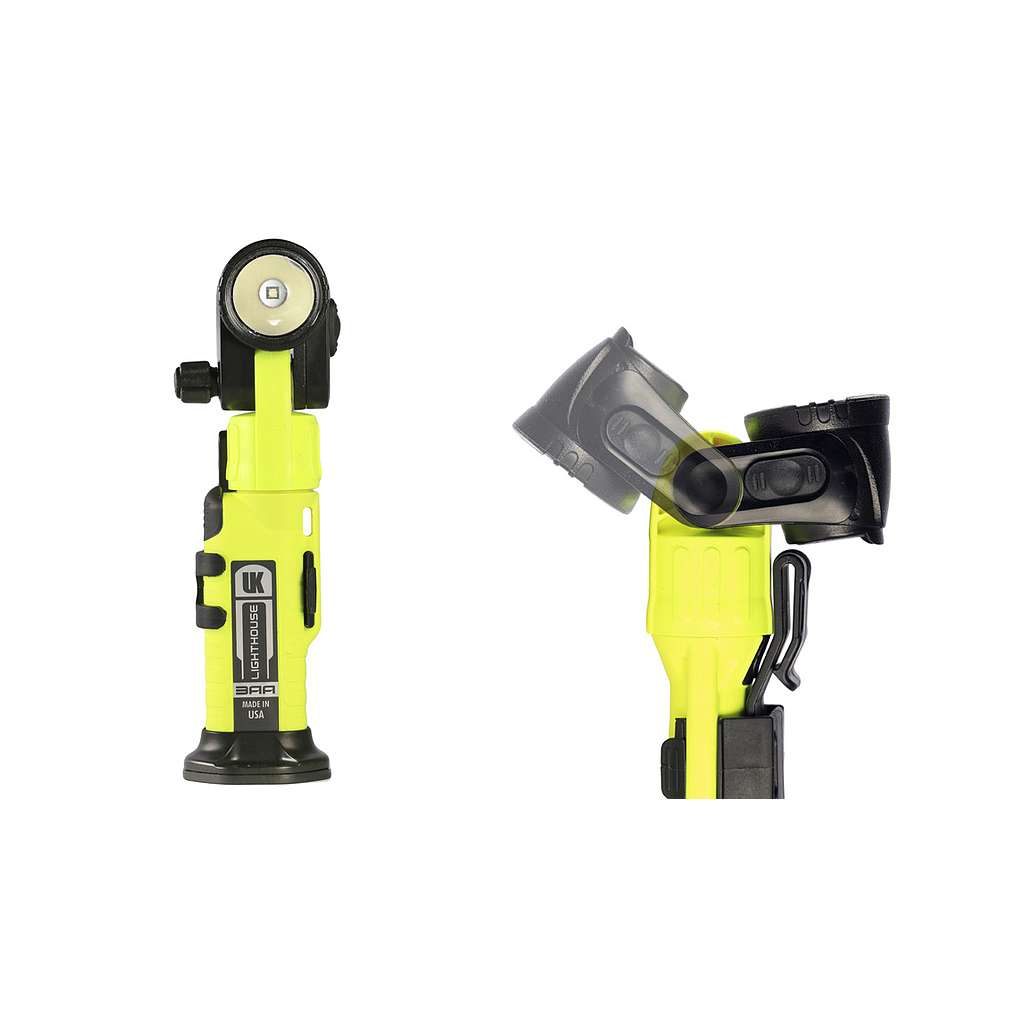 3AA LIGHTHOUSE SINGLE BEAM ES 11P lommelygte, Sikkerhedsgul, Magnetisk base, uden batterier, ATEX.