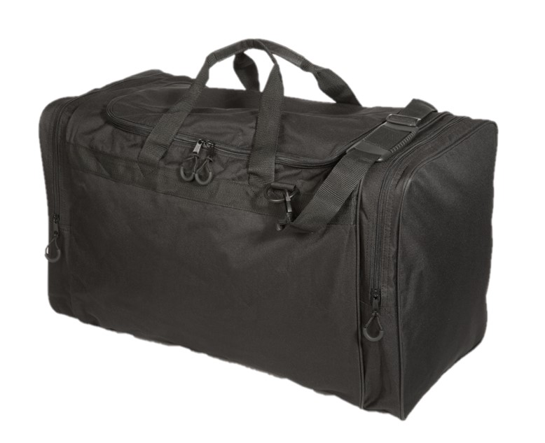 Stor Taske i polyester/PVC (L) stort hovedrum samt 2 endelommer, forstærket strop, aftagelig skulderstrop 63 x 36 x 31 cm