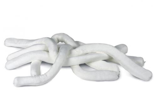Olieabsorberende sok, 300 cm ø 7,5 cm. inddæmmer og absorberer oliespild uden at opsuge vand