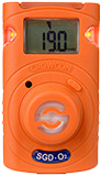 Mobil O2 Oxygen enkeltgas Crowcon Clip gasdetektor vejer kun 78 gram 85 x 50 x 28 mm