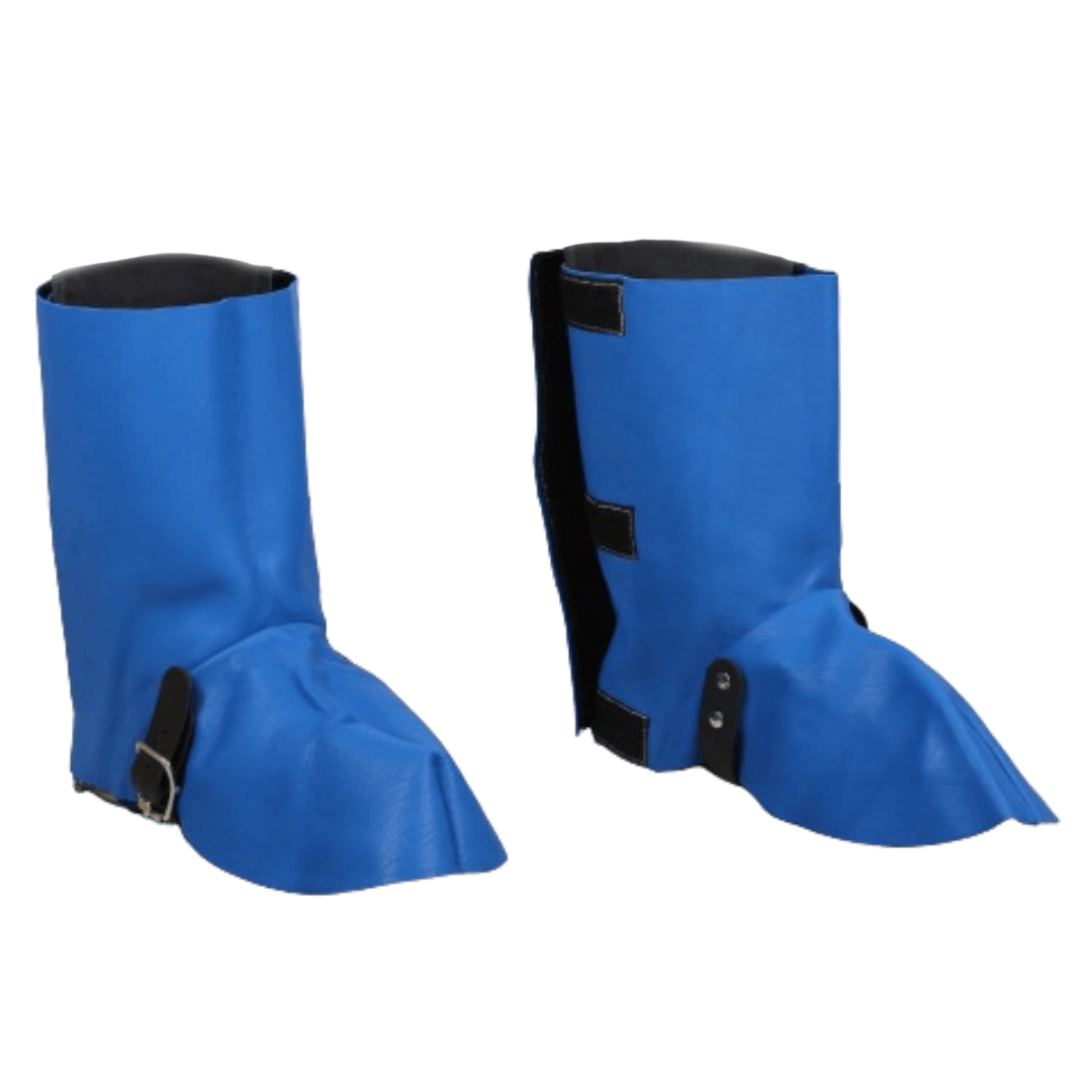 Blue Skinnex Gamacher i kraftig oksespalt, lang model 28 cm med velcro lukning