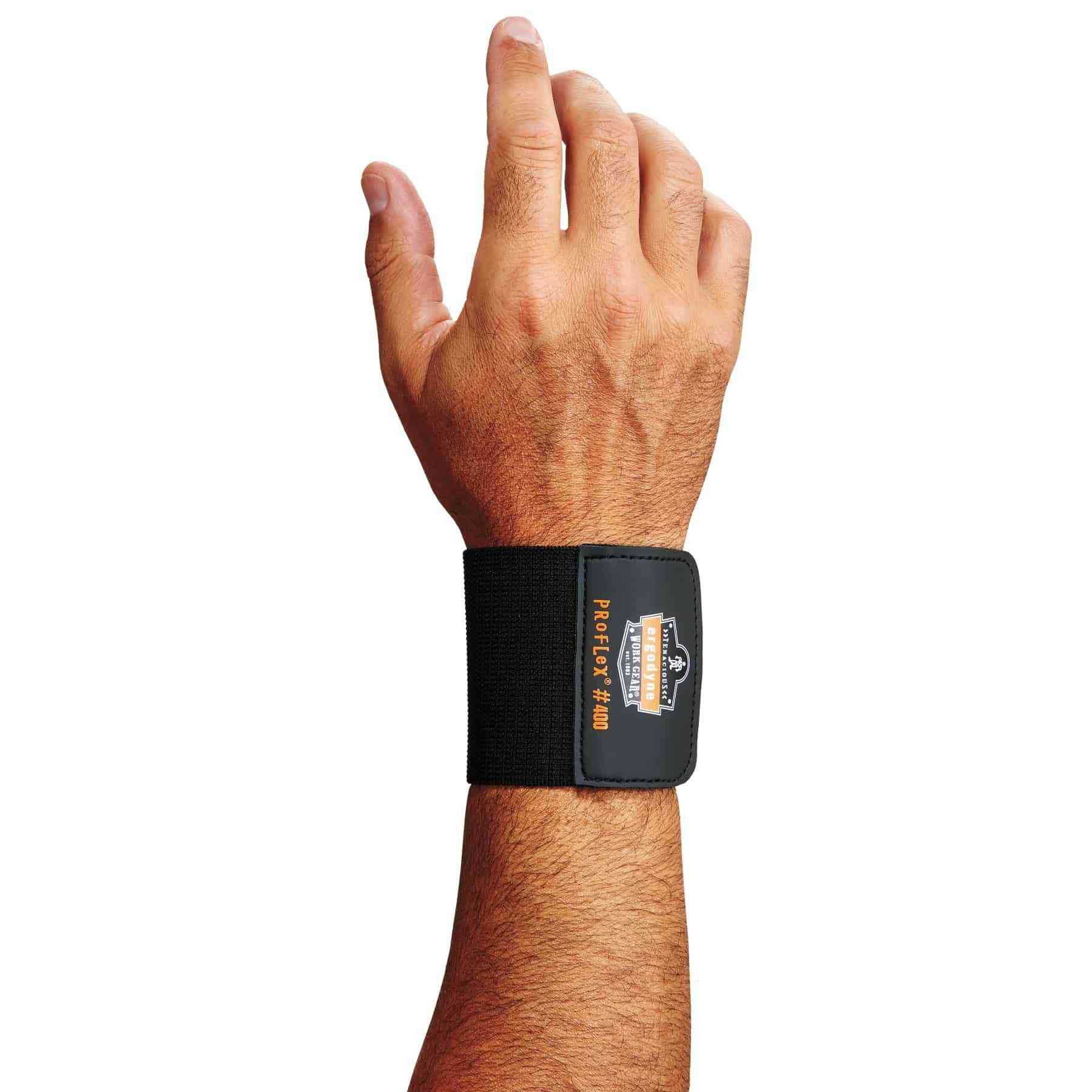 Proflex 400 Ergonomisk Håndledstøtte sort, vævet elastik med praktisk og nem velcro lukning Sort