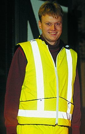 Rude gul Hi-Viz fluorescerende termovest med reflekser