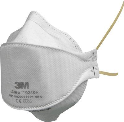 3M Aura Particulate Respirator, FFP1, Unvalved, 9310+ - 3M Aura Støvmaske, type FFP1, Unvalved, 9310+ Sikkerhedsmaske.