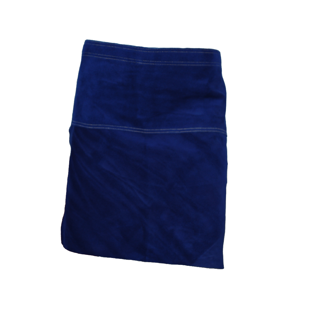 Blue Skinnex oksespalt Forklæde / skødeskind, 60 x 50 cm, tykkelse 1,5 mm. med 20 cm forstærkning, for ekstra slitage fedgarvet spalt som tåler varme