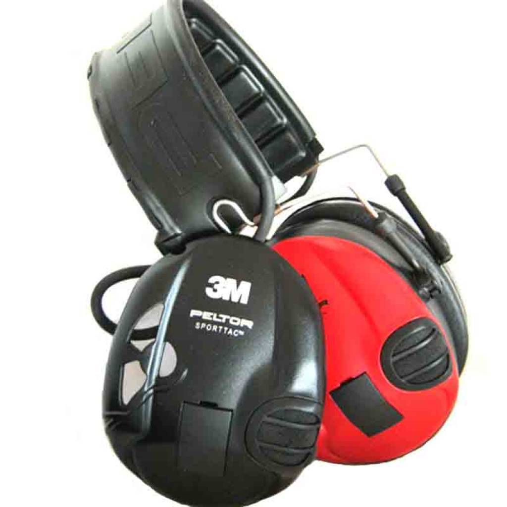 3M PELTOR SportTac headset, 26 dB, røde/sorte kopper, foldbar hovedbøjle, MT16H210F-478-RD - ørekopper til skytter.