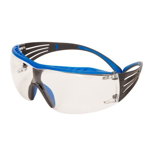 3M SecureFit 400X beskyttelsesbriller, blåt/gråt stel, Scotchgard anti-dug (K&N), klar linse, 400X-SF401XSGAF-BLU-EU.
