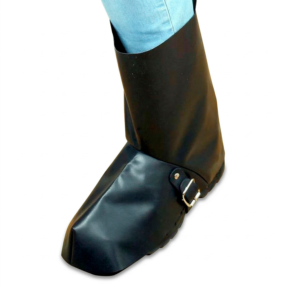 16N-990 Blue Skinnex Gamacher i sort neopren mod syre og sandblæsning højde 28 cm passer fra str 39 til 47, fastgøres med velcro.