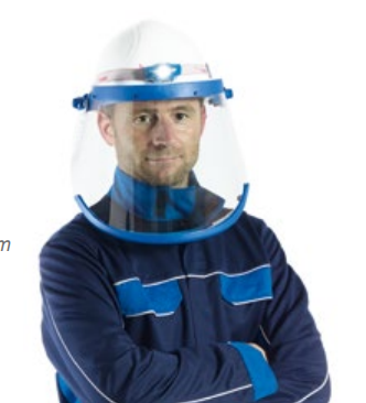 High Performance Lysbue beskyttende ansigts visir med dieelektrisk hjelm i Polycarbonat kit med stor gennemsigtig, ergonomisk formet visir BSD ERGOS B