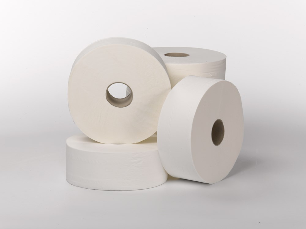 Jumborolls toiletpapir 9,5 cm x 180 meter 2 lags, 12-pak