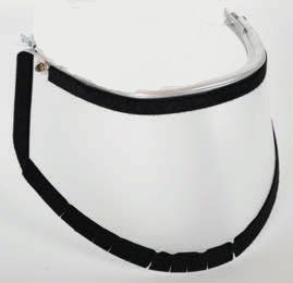 Klart transperent Høj temperaturbestandighed ca - 50 c til 135 c polycarbonat visir 500 x 250 mm tykkelse 1 mm med velcro til montering af Varmex hætt