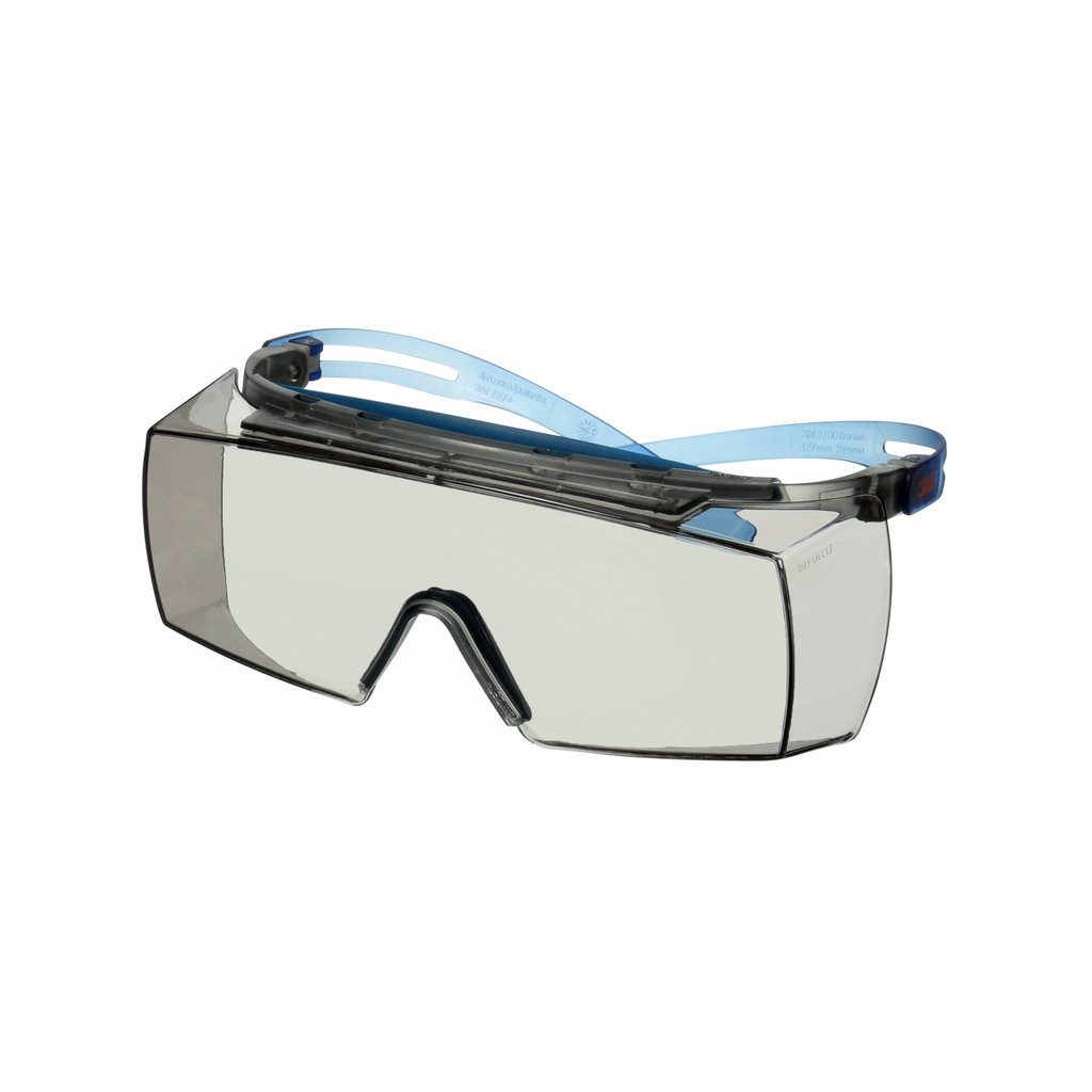 3M&trade; SecureFit&trade; 3700 Overbrille, blå brillestang, tætningskant, Scotchgard&trade; anti-dug (K&N), Indoor/Outdoor lysegrå linse, SF3707XSGAF-BLU-EU