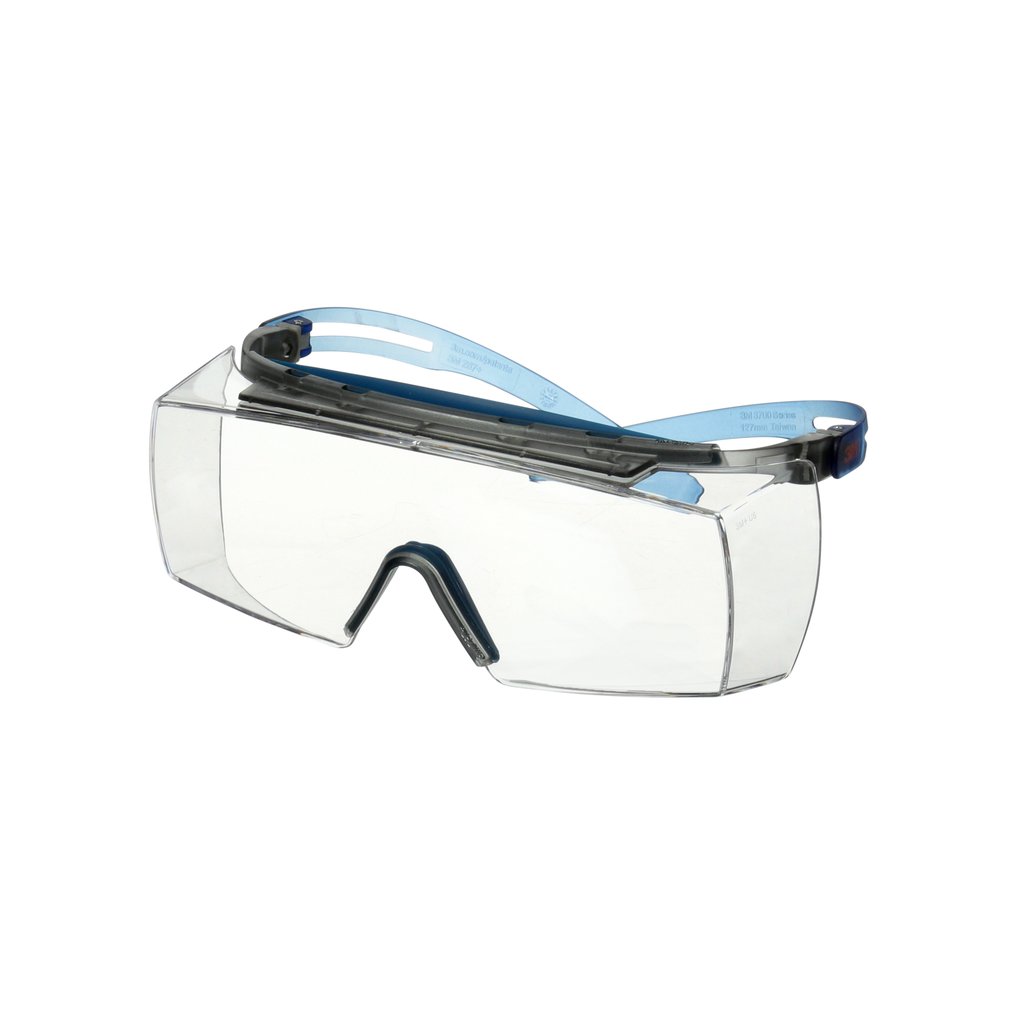3M&trade; SecureFit&trade; 3700 Overbrille, blå brillestang, tætningskant, Scotchgard&trade; anti-dug (K&N), klar linse, SF3701XSGAF-BLU-EU