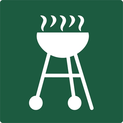 Naturstyrelsenskilt Grill Lakeret Aluminium 100 x 100 mm NSS26