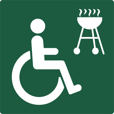 Naturstyrelsenskilt Handicap grill Lakeret Aluminium 100 x 100 mm NSS30