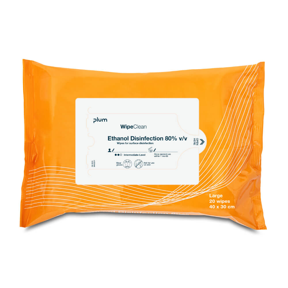 Plum 5212 WipeClean Ethanol Disinfection 80% engangsservietter, 20 stk