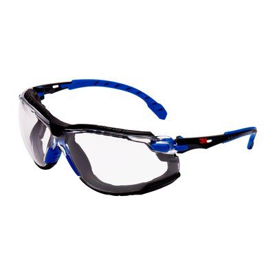 3M&trade; Solus&trade; beskyttelsesbriller med polstring, blå/sort stel, Scotchgard&trade; anti-dug, klar linse, S1101SGAFKT-EU