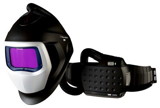 3M Speedglas Svejseskærm 9100 Air med svejsekassette 9100XX og 3MAdflo Turbodrevet åndedrætsværn, 567725.
