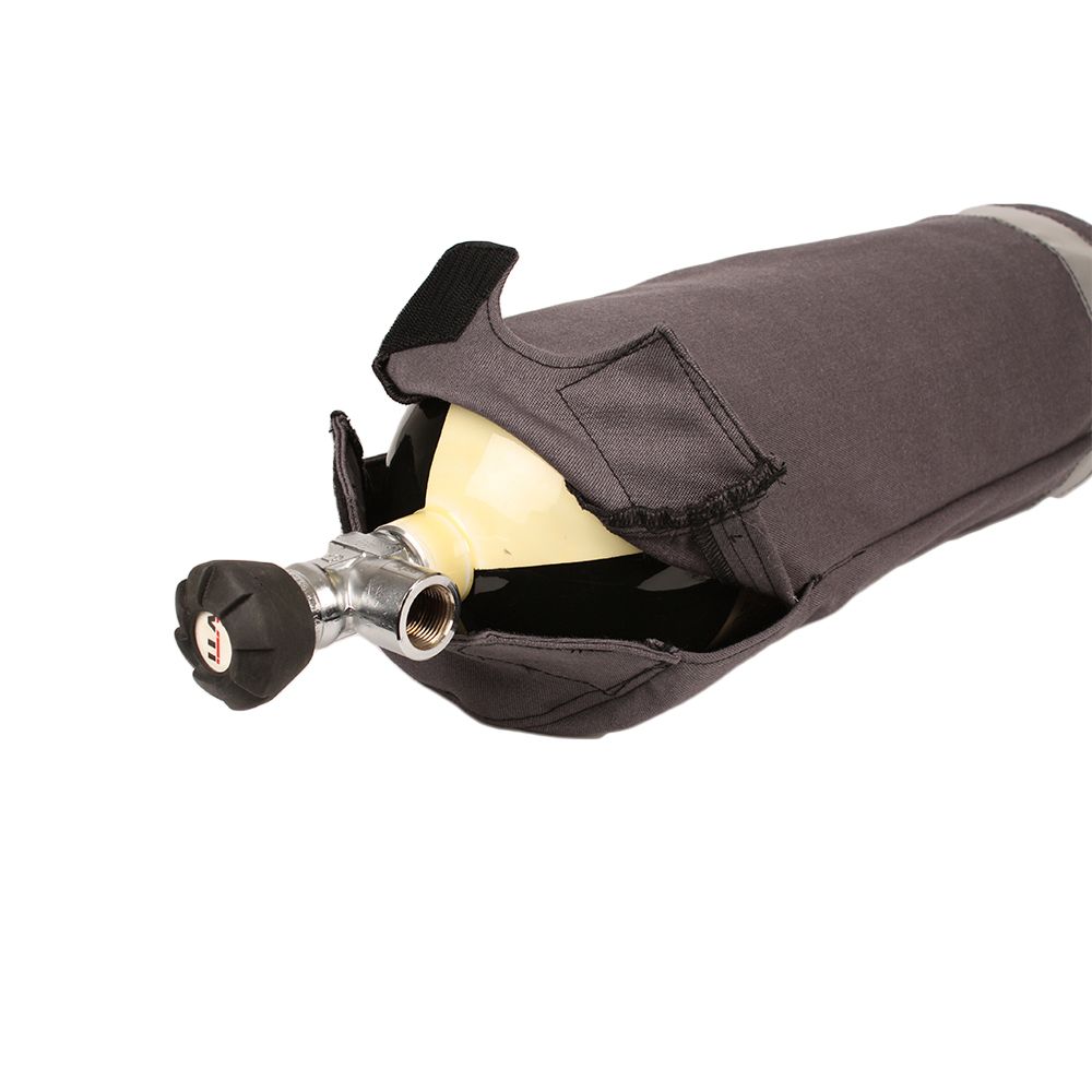 Varmex GRÅ colour overtræk til røgdykkerflaske 9 liter højde 48 cm omkreds 52 cm, velcro lukning i top
